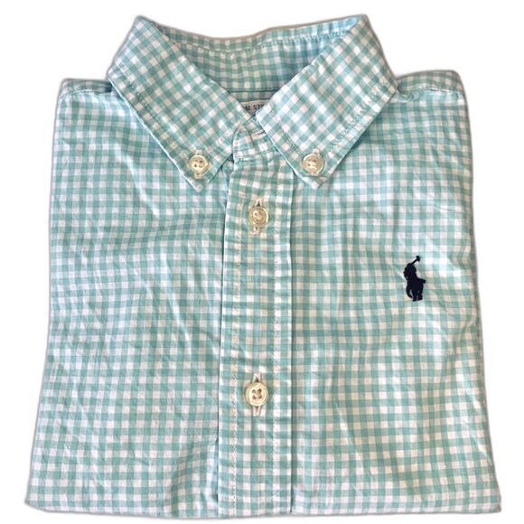Ralph Lauren Toddler Gingham Short Sleeve Dress Shirt Sz 24M - Picture 1 of 8